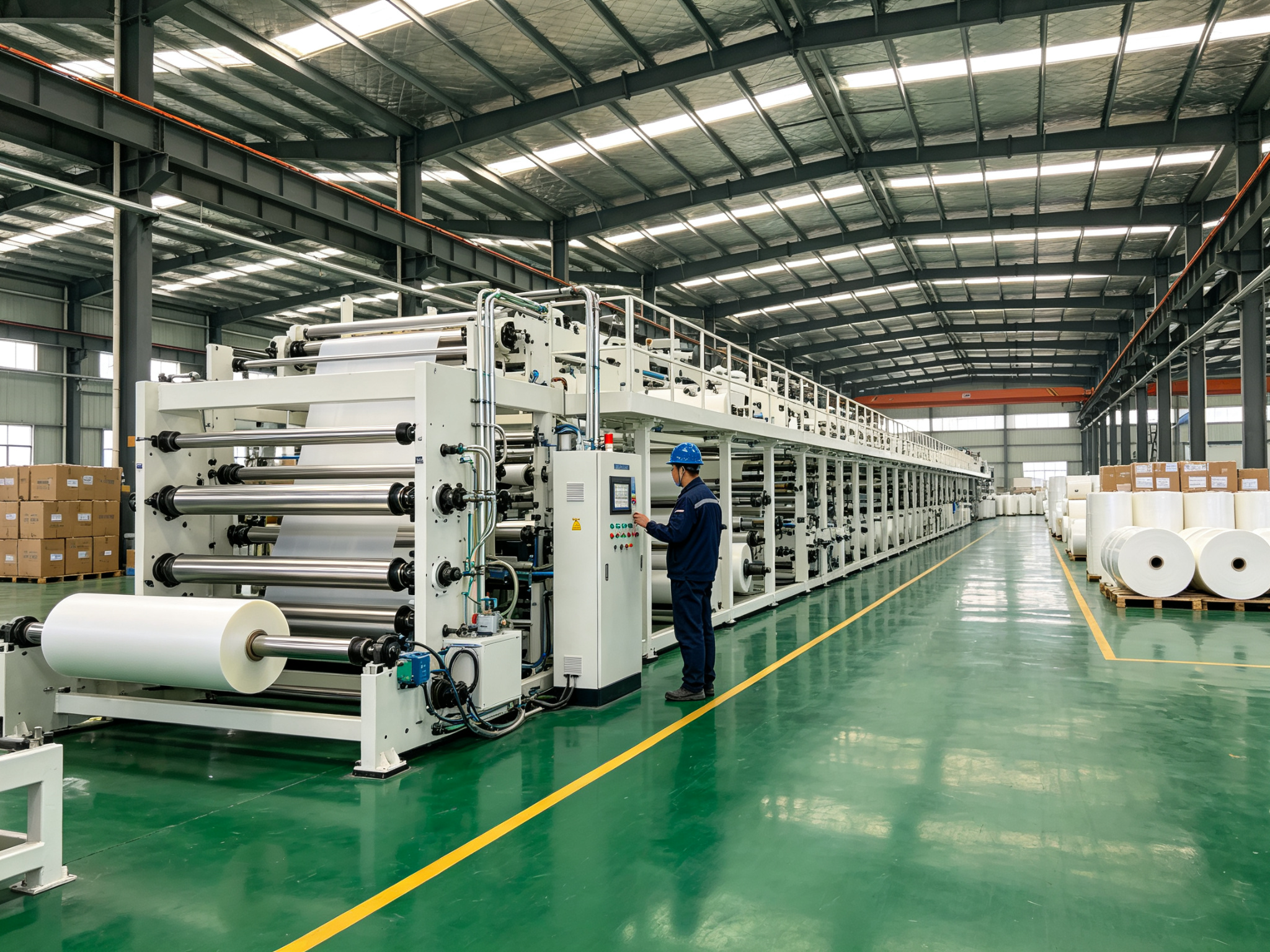 TPU film coating production line in our factory