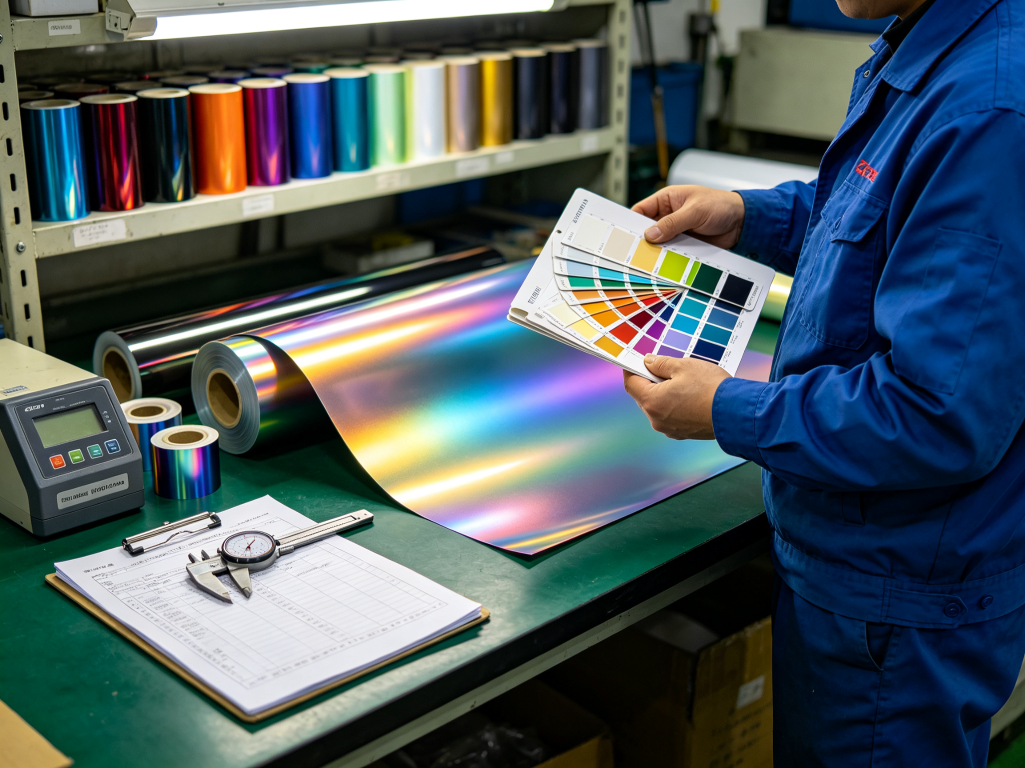 Quality control of color film rolls