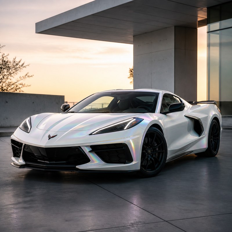 TPU Rainbow Laser White Vinyl Wrap