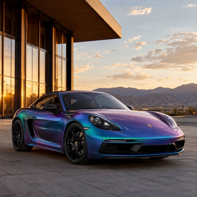 TPU Chameleon-Purple Blue Green Vinyl Wrap