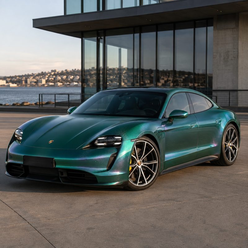 TPU Aurora Diamond Green Vinyl Wrap