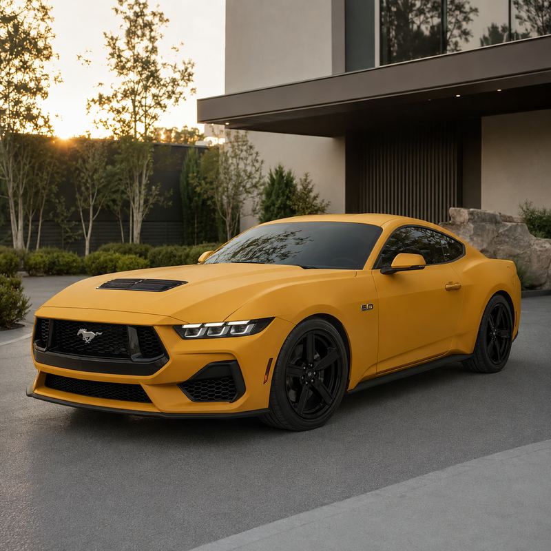 TPU Matte Maple Leaf Yellow Vinyl Wrap