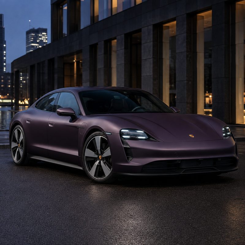 TPU Satin Black Pinot Purple Vinyl Wrap