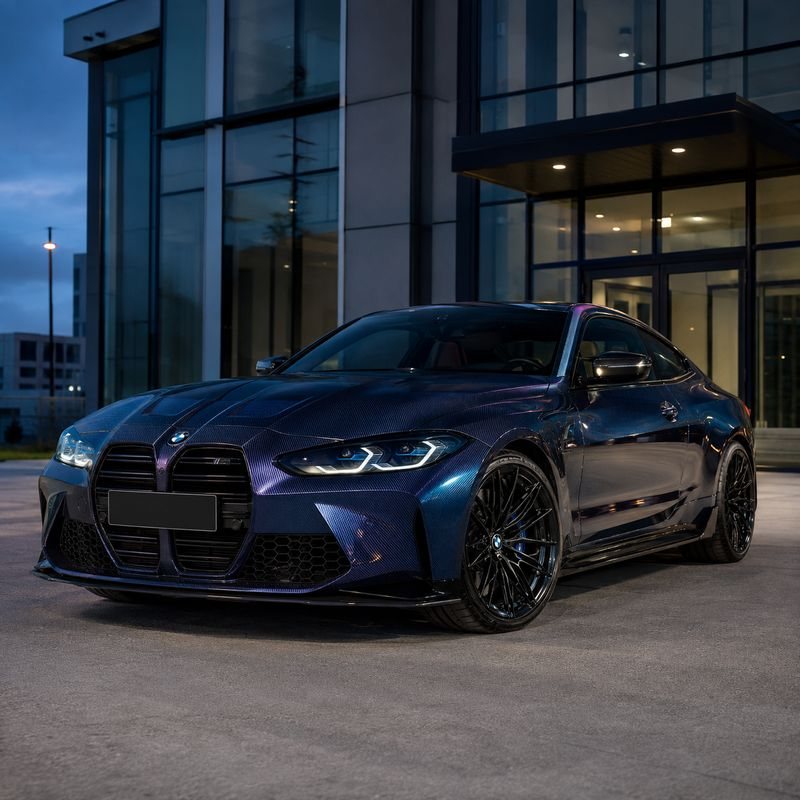 TPU Laser Carbon Fiber Deep Blue Vinyl Wrap
