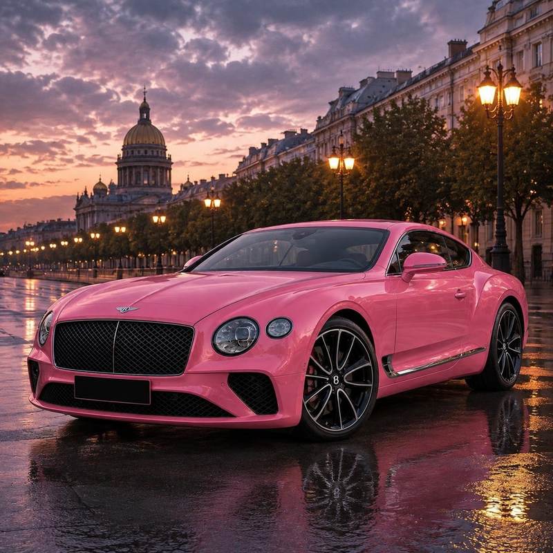 TPU Passionate Pink Paint Finish - Bentley Vinyl Wrap view 2