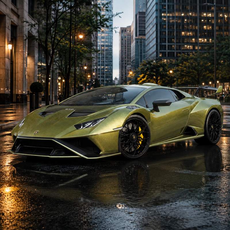 TPU Metal STO track gold-green - Lamborghini Vinyl Wrap view 2
