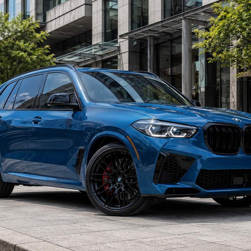 TPU Carnell Bay Blue BMW Vinyl Wrap view 2