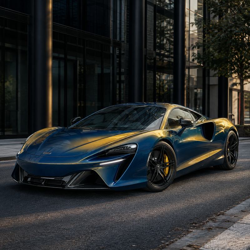 TPU Luminous Blue Gold Vinyl Wrap view 2