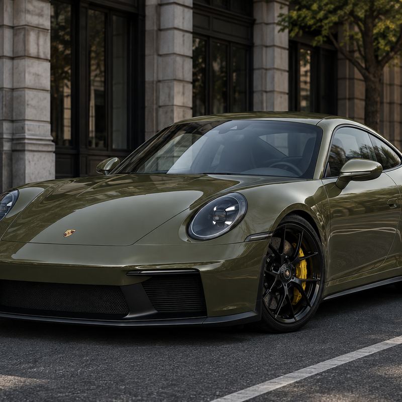 TPU Olive Green - Porsche Vinyl Wrap view 2