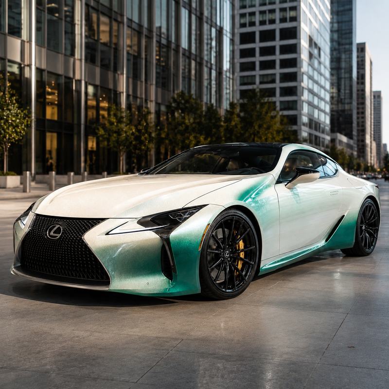 TPU Diamond White Shift Pine Green Vinyl Wrap view 2