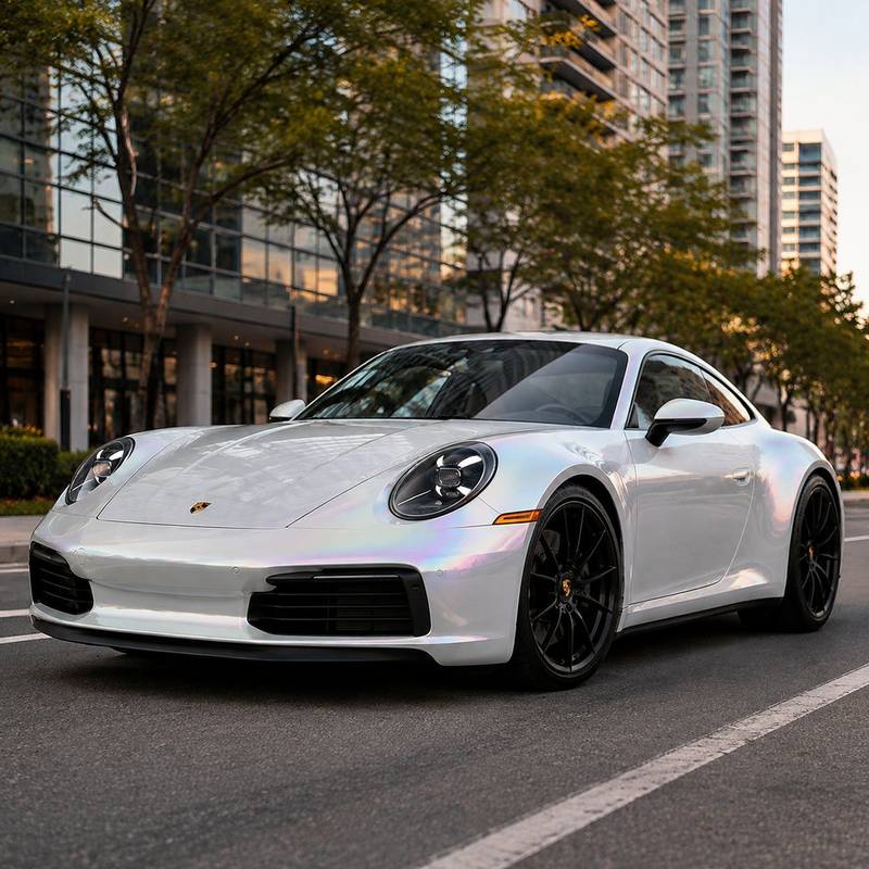 TPU Laser White Vinyl Wrap view 2