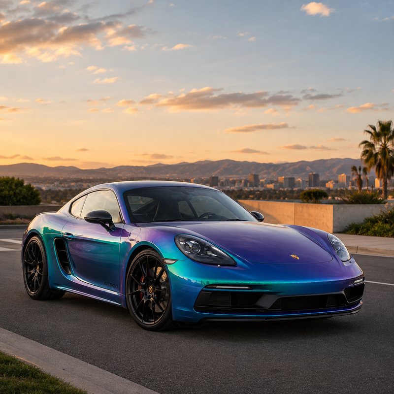 TPU Chameleon-Purple Blue Green Vinyl Wrap view 2