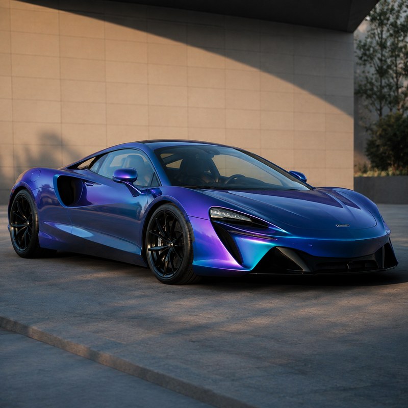 TPU Chameleon-Green Blue Purple Vinyl Wrap view 2