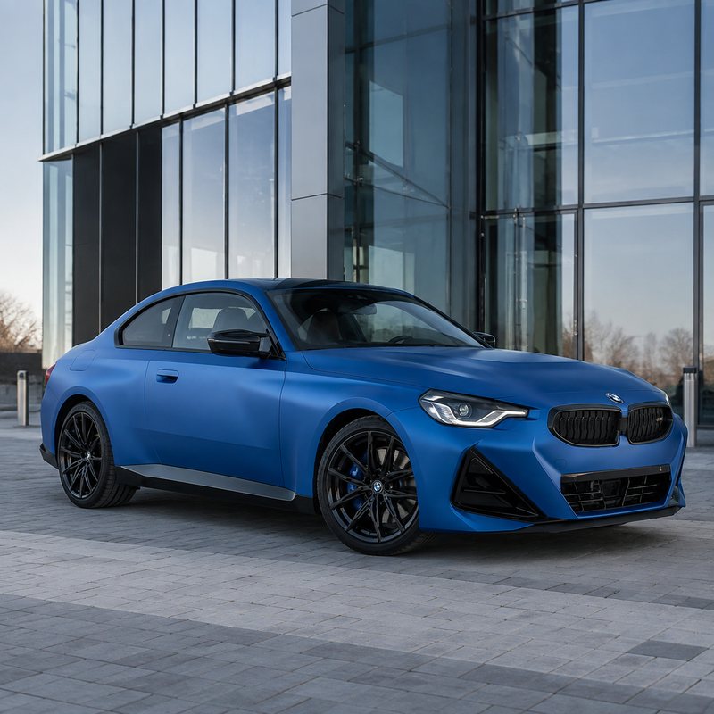 TPU Satin Metallic Blue Vinyl Wrap view 2