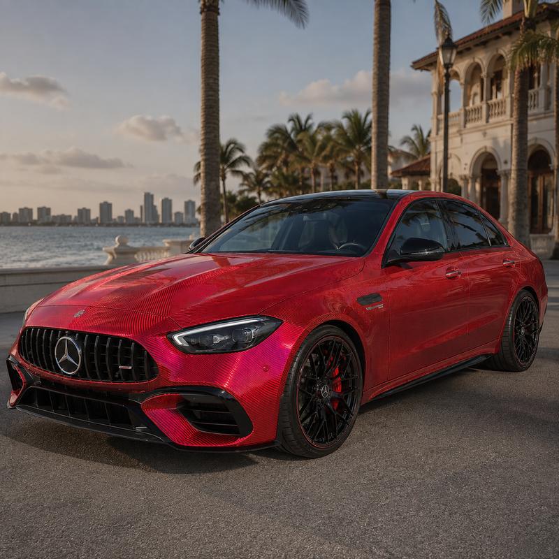 TPU Laser Carbon Fiber Red Vinyl Wrap view 2