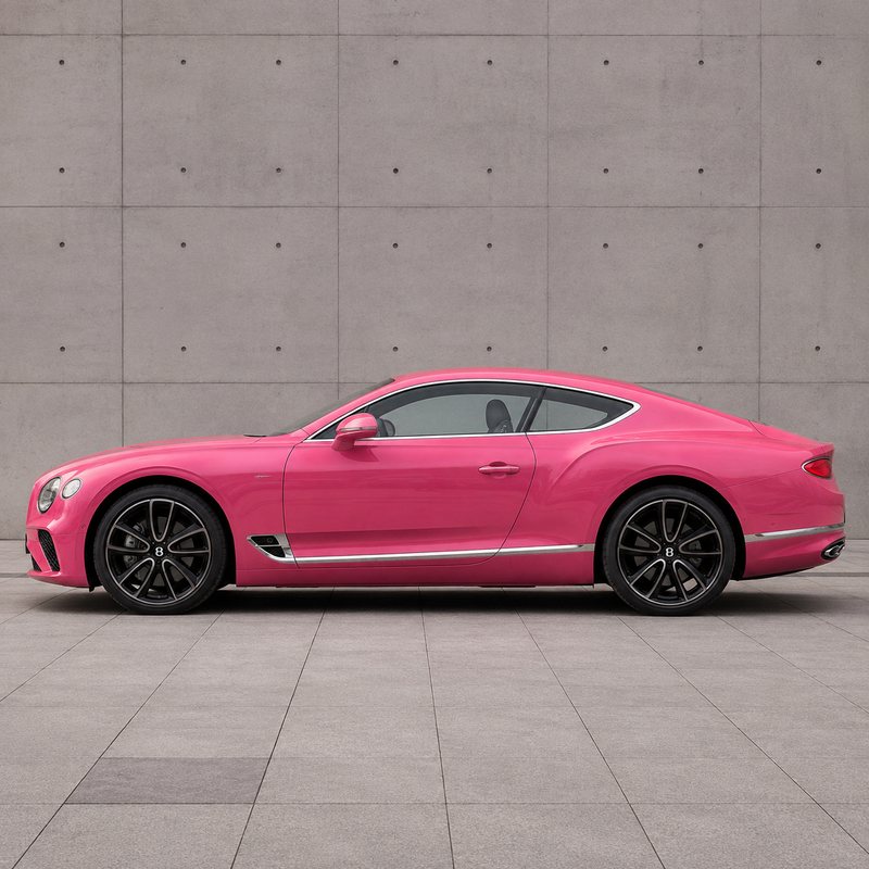 TPU Passionate Pink Paint Finish - Bentley Vinyl Wrap view 4