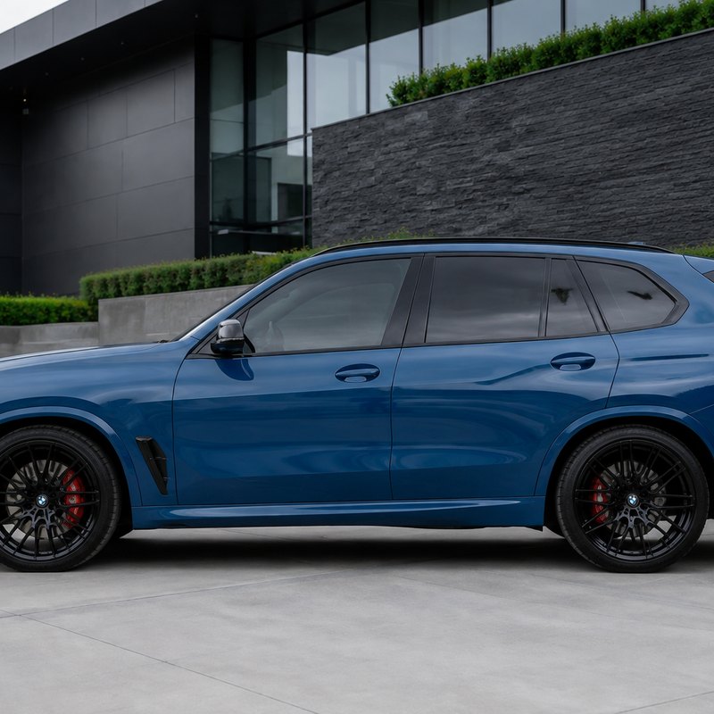 TPU Carnell Bay Blue BMW Vinyl Wrap view 4