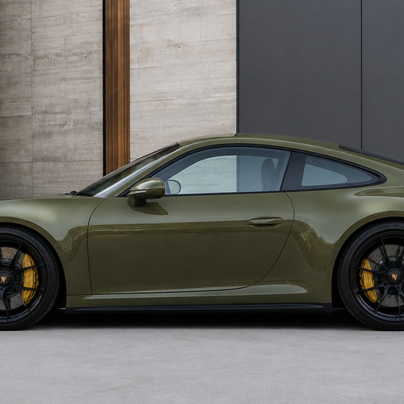 TPU Olive Green - Porsche Vinyl Wrap view 4