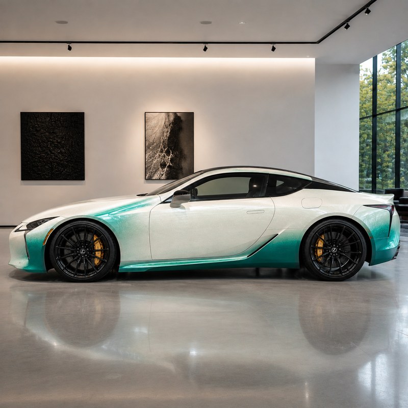 TPU Diamond White Shift Pine Green Vinyl Wrap view 4