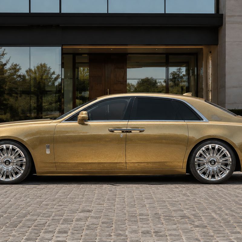 TPU Transparent Diamond Gold Vinyl Wrap view 4