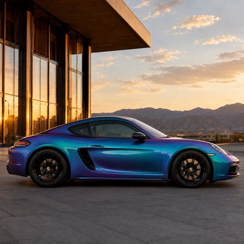 TPU Chameleon-Purple Blue Green Vinyl Wrap view 4