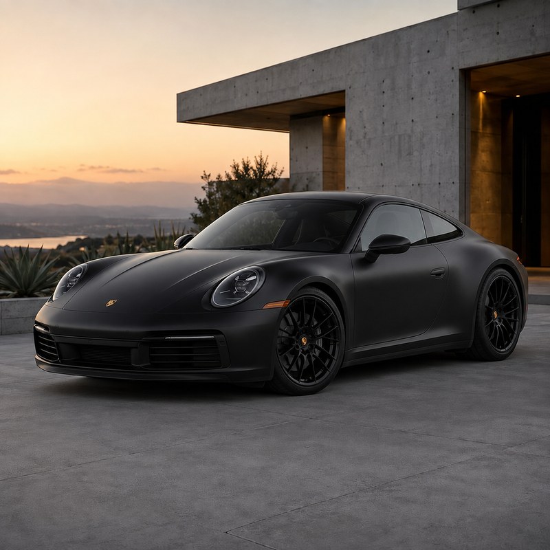 TPU Satin Ceramic Black Vinyl Wrap view 4