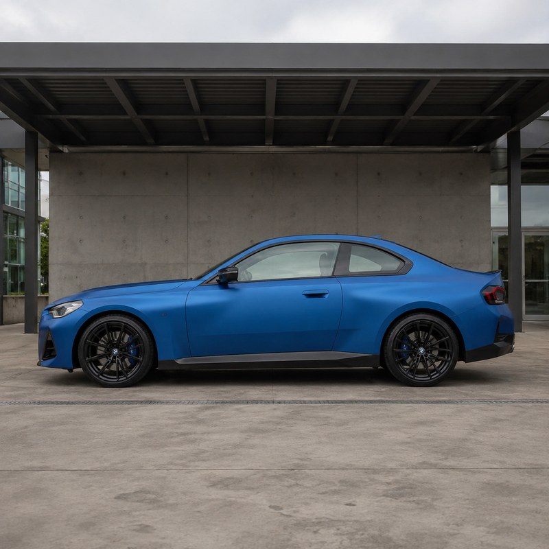 TPU Satin Metallic Blue Vinyl Wrap view 4