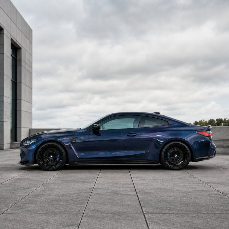 TPU Laser Carbon Fiber Deep Blue Vinyl Wrap view 4