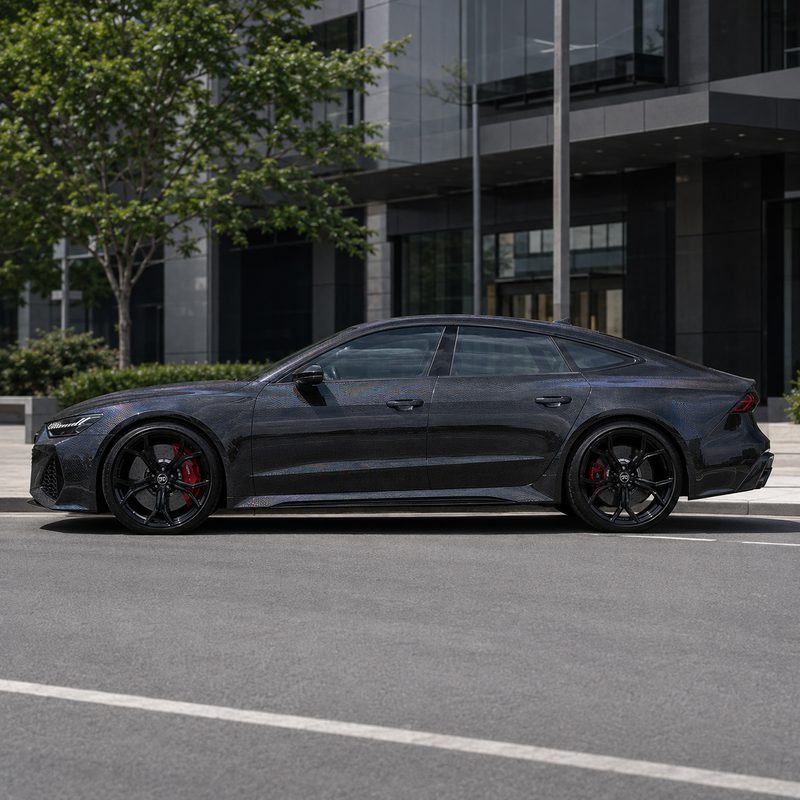 TPU Laser Carbon Fiber Black Vinyl Wrap view 4