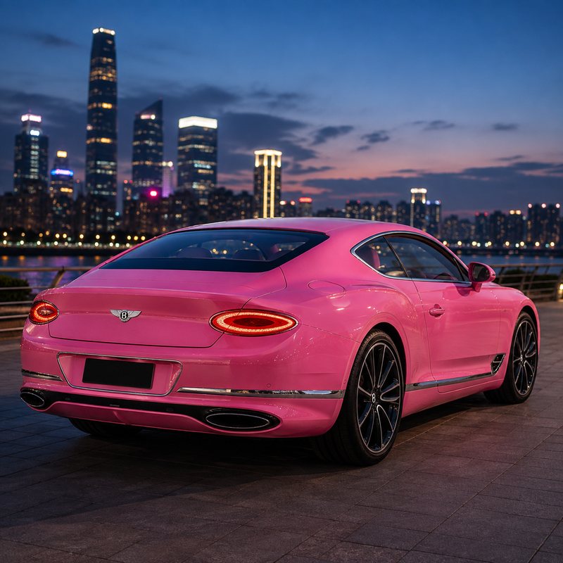 TPU Passionate Pink Paint Finish - Bentley Vinyl Wrap view 5