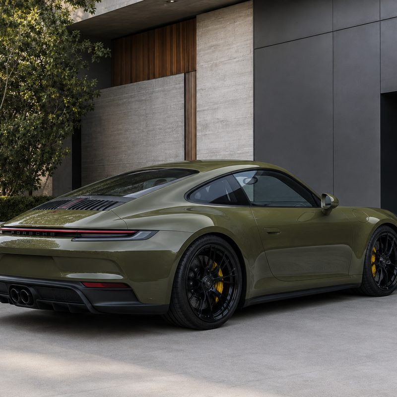 TPU Olive Green - Porsche Vinyl Wrap view 5