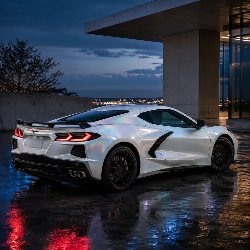 TPU Rainbow Laser White Vinyl Wrap view 5