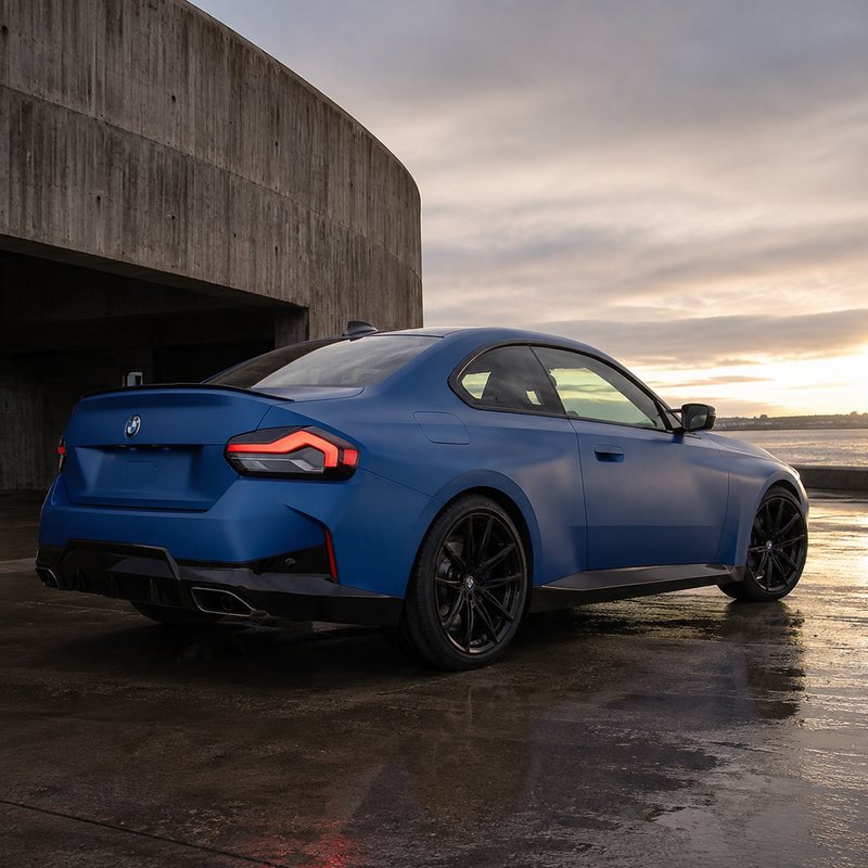 TPU Satin Metallic Blue Vinyl Wrap view 5