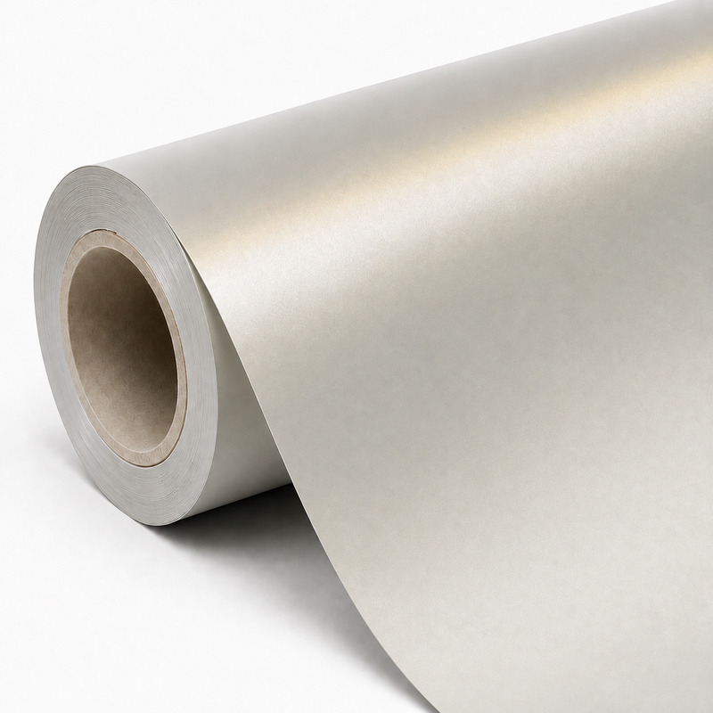 TPU Satin White To Diamond Gold Chameleon Vinyl Wrap