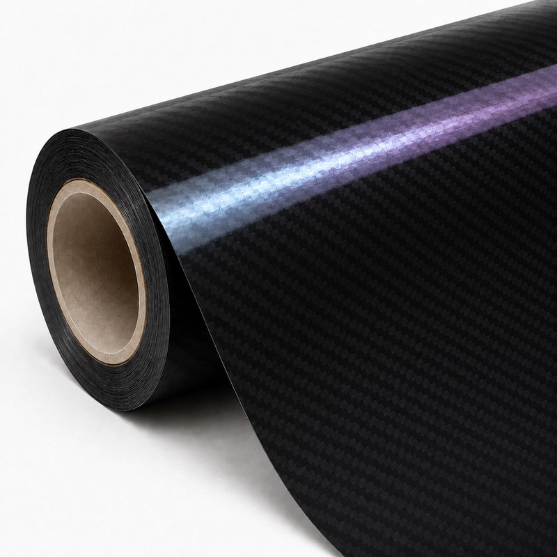 TPU Laser Carbon Fiber Black Vinyl Wrap