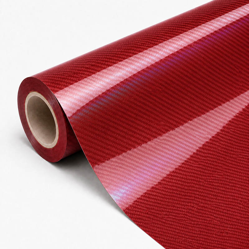 TPU Laser Carbon Fiber Red Vinyl Wrap view 3