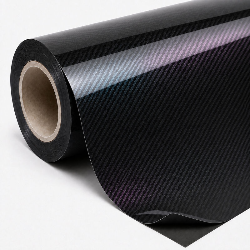 TPU Laser Carbon Fiber Black Vinyl Wrap view 6